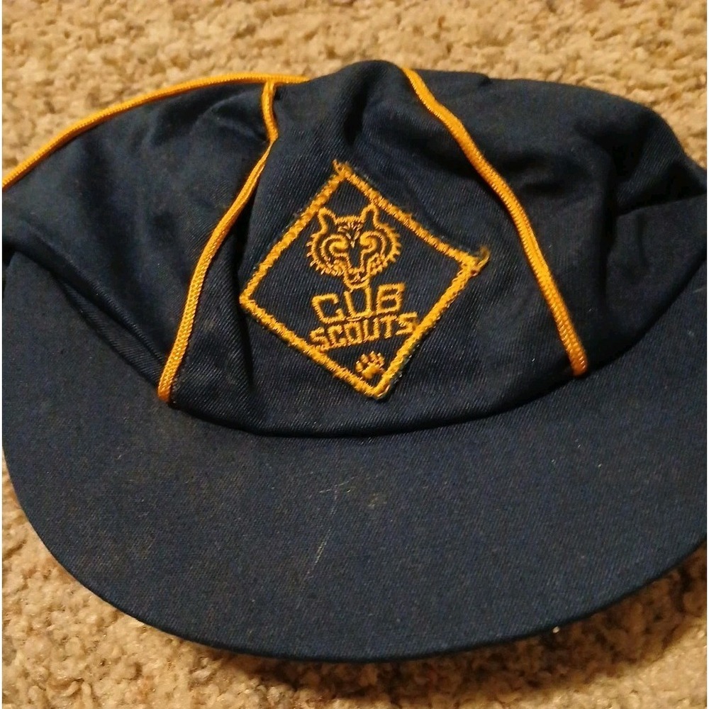 Vintage Cub Scouts Hat Blue Cap Kids Size 6⅝ Boy Scouts Uniform